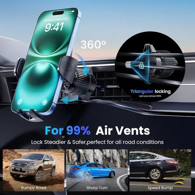 Alt view image 5 of 7 - Car Phone Holder Universal Phone Mount for Car Dashboard&Windshield&Air Vent Super Suction Dash Cellphone Car Mount Stand for iPhone 16/15/14/13/12/11 Pro Max  & Android Smartphones