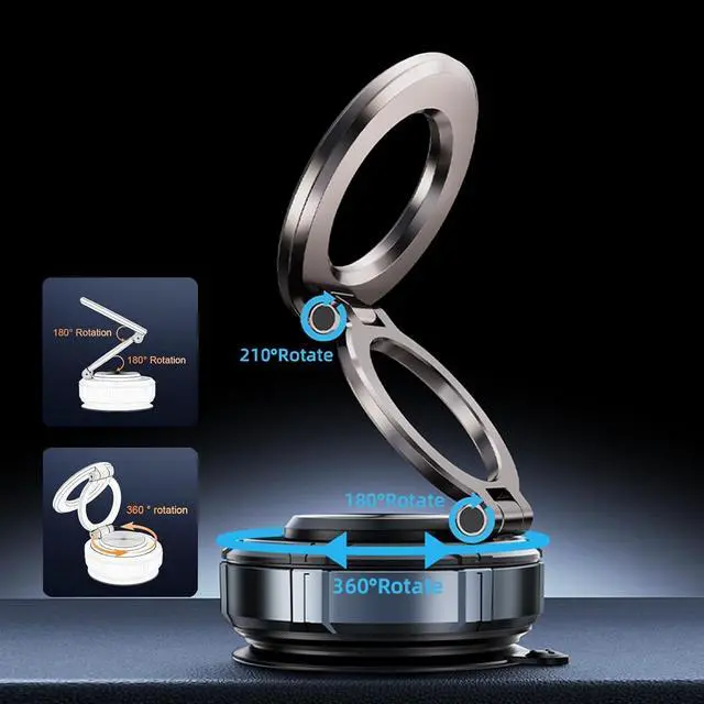 Alt view image 3 of 7 - Car Phone Holder for Magsafe Strongest Suction Vacuum Magnetic 360° Adjustable Dashboard Windshield Phone Mount Universal Automobile Cradle Cell Phone Holders Stand for iPhone Android All Car Model