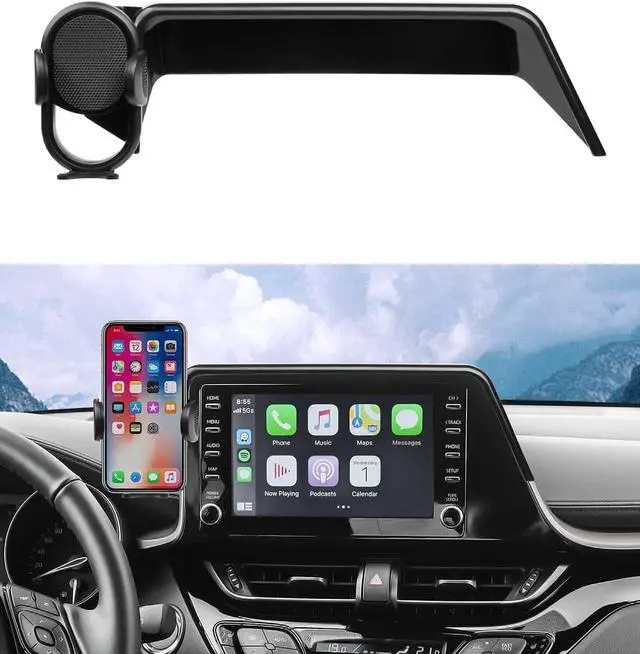 Main image of Custom Fit for Car Phone Holder 2019-2022 Toyota C-HR CHR Accessories Phone Mount with Dash Organizer 8 Screen Cell Phone Automobile Cradles Hands-Free 360 Degree Rotation