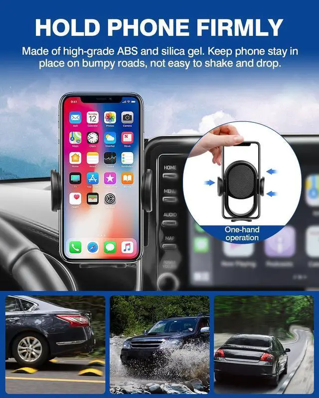 Alt view image 5 of 7 - Custom Fit for Car Phone Holder 2019-2022 Toyota C-HR CHR Accessories Phone Mount with Dash Organizer 8 Screen Cell Phone Automobile Cradles Hands-Free 360 Degree Rotation