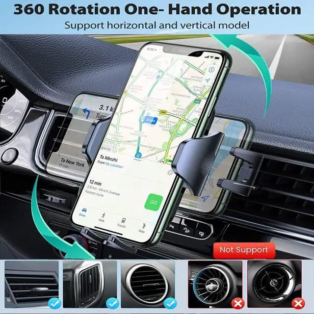 Alt view image 3 of 6 - Car Phone Holder- Hands-Free Phone Holder for Car Secure & StablePhone Holder for Car Vent with Firm Grip Fits for iPhone Cell Phone Automobile Cradles Universal - Car Cell Phone Holder