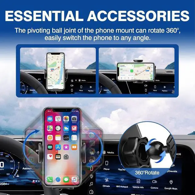 Alt view image 4 of 7 - Car Phone Holder for 2025 Chevy Chevrolet Equinox Accessories Phone Mount 11.3-Inch Screen Cell Phone Automobile Cradles Hands-Free 360 Degree Rotation(Not for EV)