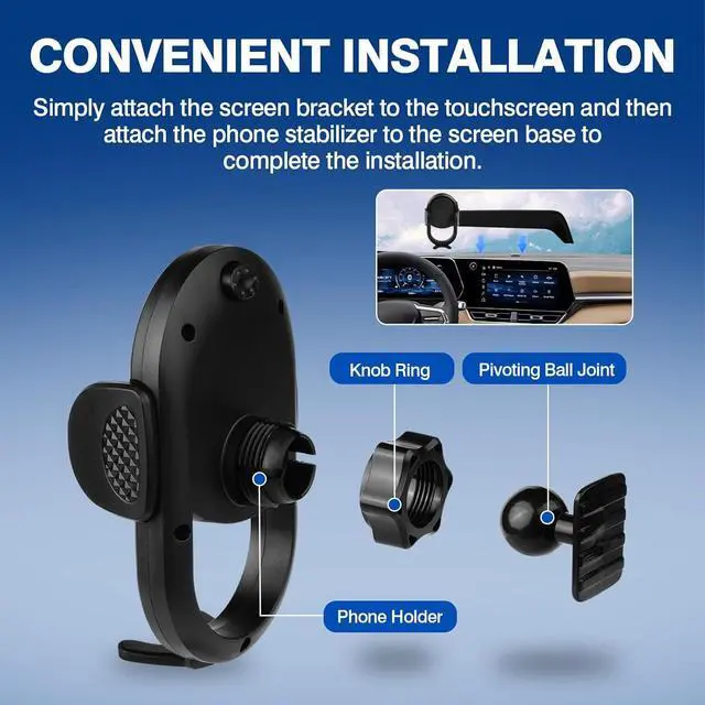 Alt view image 7 of 7 - Car Phone Holder for 2025 Chevy Chevrolet Equinox Accessories Phone Mount 11.3-Inch Screen Cell Phone Automobile Cradles Hands-Free 360 Degree Rotation(Not for EV)