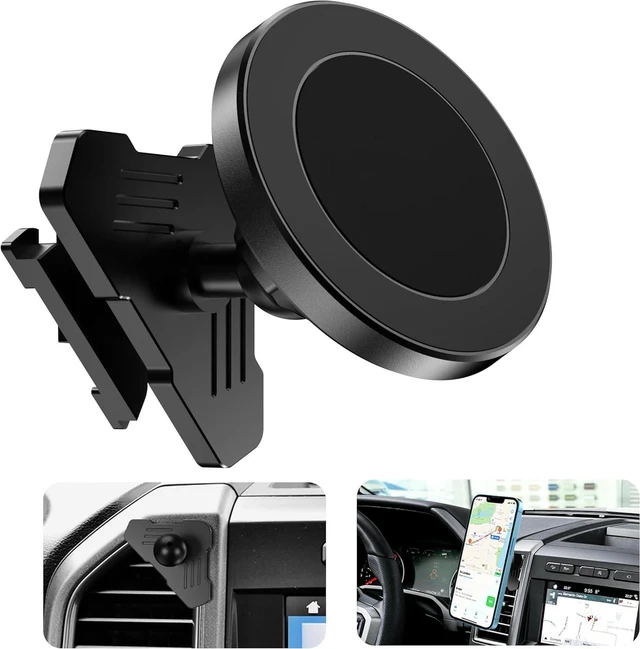 Main image of CNC Vent Phone Holder, Magnetic Car Air Vent Phone Holder Cradles Mount Compatible with F150 2015-2020 & Super Duty F250 F350 F450 2017-2021 Universal Bracket Stand for iPhone & Android