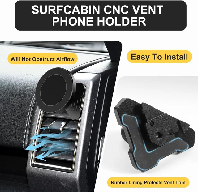 Alt view image 4 of 7 - CNC Vent Phone Holder, Magnetic Car Air Vent Phone Holder Cradles Mount Compatible with F150 2015-2020 & Super Duty F250 F350 F450 2017-2021 Universal Bracket Stand for iPhone & Android