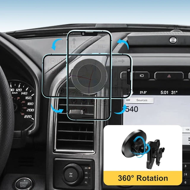 Alt view image 5 of 7 - CNC Vent Phone Holder, Magnetic Car Air Vent Phone Holder Cradles Mount Compatible with F150 2015-2020 & Super Duty F250 F350 F450 2017-2021 Universal Bracket Stand for iPhone & Android