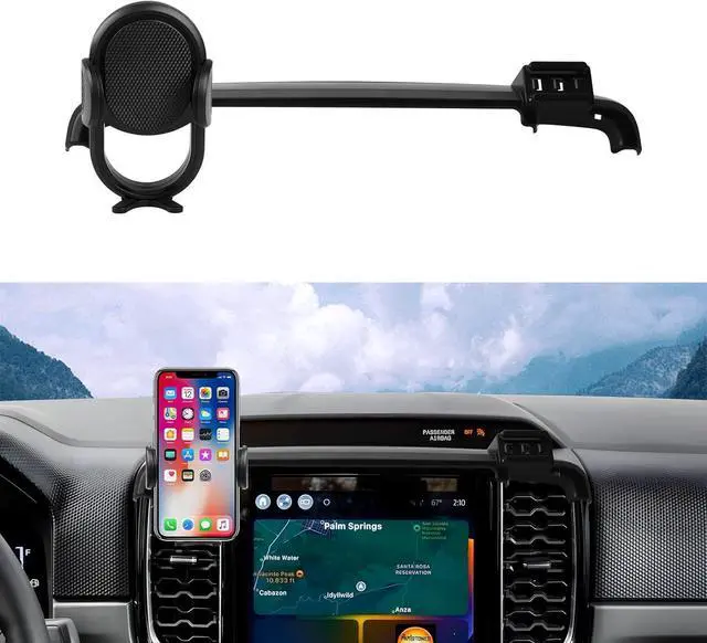 Main image of Car Phone Holder for 2024 2025 Ford Ranger Accessories Phone Mount Cell Phone Automobile Cradles Hands-Free 360 Degree Rotation