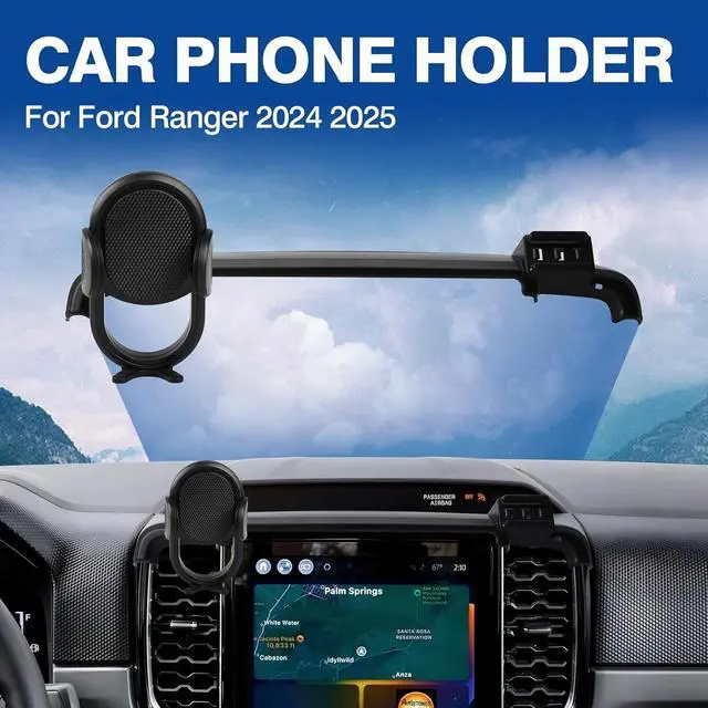 Alt view image 2 of 7 - Car Phone Holder for 2024 2025 Ford Ranger Accessories Phone Mount Cell Phone Automobile Cradles Hands-Free 360 Degree Rotation
