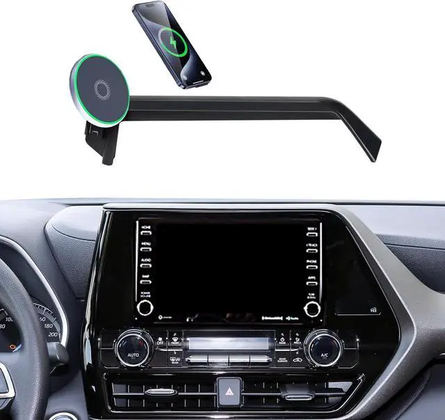 Main image of Car Phone Mount for 2020-2025 Toyota Highlander Accessories Apply to 8 Inch Touch Screen 15W Fast Wireless Charger Screen Fixed Clip Cell Phone Automobile Cradles Hands-Free