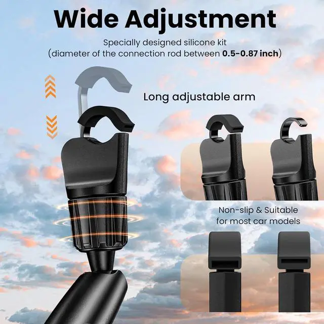 Alt view image 2 of 6 - Car Phone Holder Rear View Mirror Phone Holder 360° Rotating Car Phone Holder Mount Compatible with All 4-7 Inch iPhone and Android Cell Phones