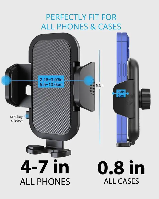 Alt view image 5 of 7 - Upgraded Phone Holder for Your Car Rear View Mirror Phone Holder - Aluminum Alloy Mount Multi-Angle Adjustment Rotatable and Retractable Compatible with 4-7 Inch iPhone and Android Phones (Black)