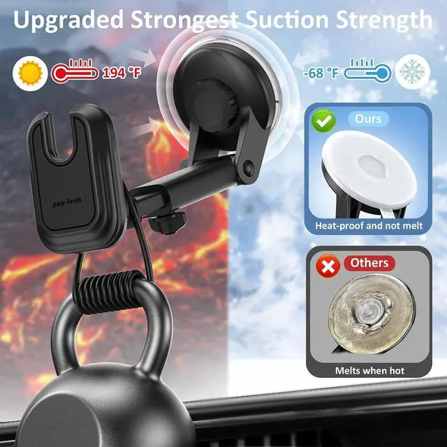 Alt view image 5 of 7 - Socket Phone Dashboard Mount: Suction Cup Cell Phone Holder fits Dash Windshield Window - Black Universal Car Automobile Cradle for iPhone 16  Smartphone (Socket Grip Not Included)