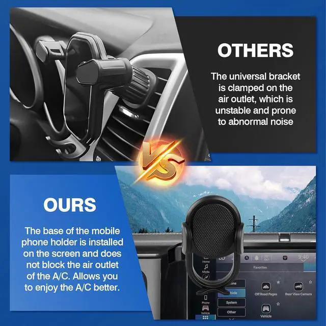 Alt view image 6 of 7 - Autorder Car Phone Holder for 2024 2025 Jeep Wrangler JL/Gladiator JT Accessories Phone Mount 12.3-Inch Screen Cell Phone Automobile Cradles 360 Degree Rotation