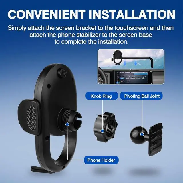 Alt view image 7 of 7 - Autorder Car Phone Holder for 2024 2025 Jeep Wrangler JL/Gladiator JT Accessories Phone Mount 12.3-Inch Screen Cell Phone Automobile Cradles 360 Degree Rotation