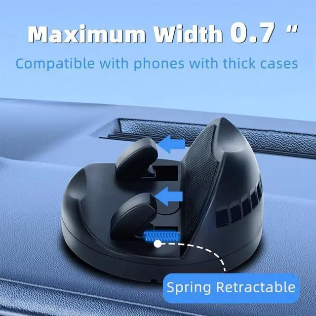 Alt view image 3 of 7 - Quick Install Dashboard Car Phone Holder 360 Degree Rotation Car Phone Mount Car Mount for iPhone Android Car Dashboard Phone Holder Sturdy Dash Cell Phone Holders for Your Car
