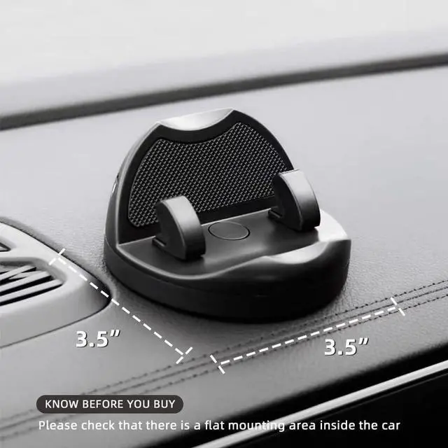 Alt view image 6 of 7 - Quick Install Dashboard Car Phone Holder 360 Degree Rotation Car Phone Mount Car Mount for iPhone Android Car Dashboard Phone Holder Sturdy Dash Cell Phone Holders for Your Car