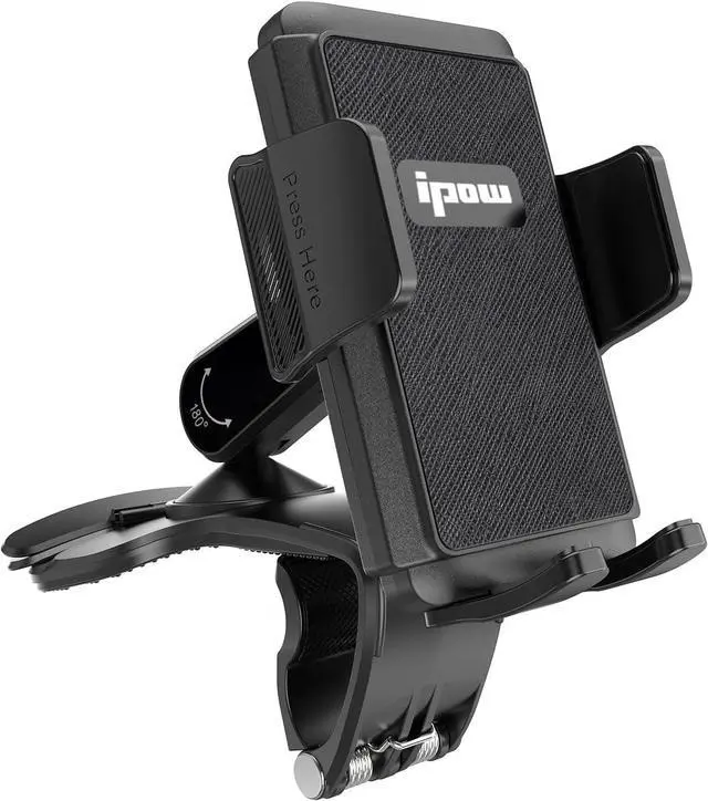 Main image of Car Dashboard Phone Clip Holder 360 Degrees Rotation Dash Steering Wheel Phone Clamp Mount Compatible with iPhone 15 14 13 Pro Max and 4-7 Inch Smartphones (Black)