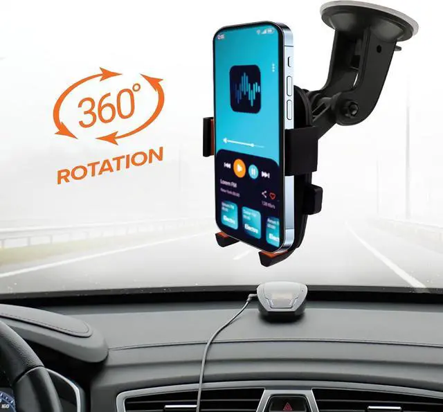 Alt view image 3 of 7 - Phone Mount for Cars 3-in-1 Phone Holder Suction Dashboard Windshield & Vent Mount 360° Rotation Fits iPhone Max Android and All Smartphones 3.5 inch Grip Quick Release Button