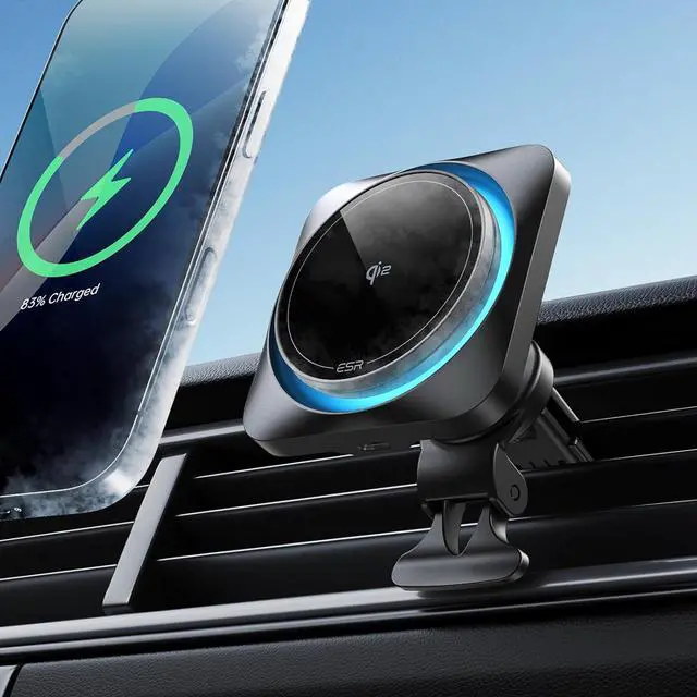 Main image of ESR for Qi2 15W MagSafe Car Mount Charger with CryoBoost, Phone Cooling MagSafe Car Charger, Air Vent/Dashboard Wireless Charging for iPhone 16/15/14/13/12, Galaxy S25 Series, Fast Charger, Black