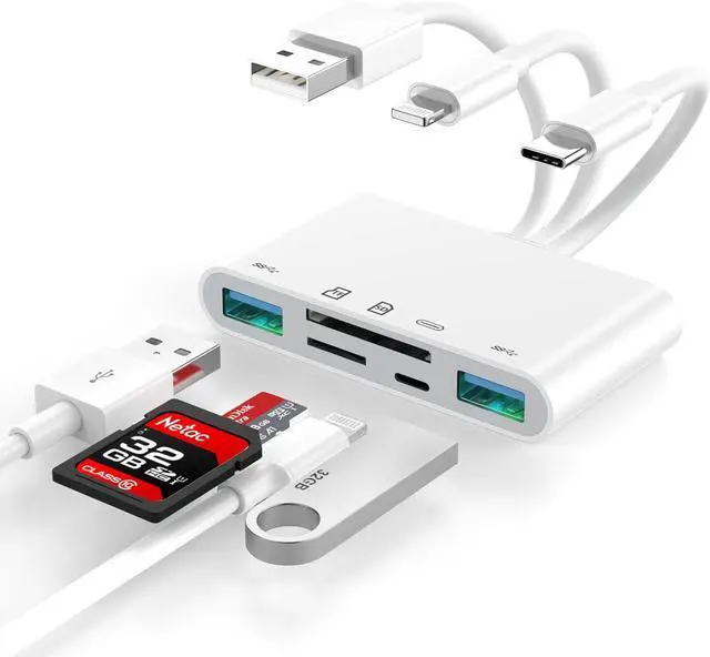 Main image of [ MFi Certified] SD Card Reader for iPhone Memory Card Reader USB OTG Adapter & SD Card Reader for iPhone/iPad USB C and USB A Devices with Micro SD & Card Slots Supports Micro SD/SDHC/SDXC