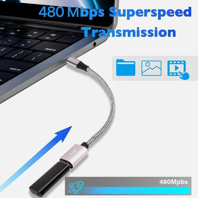 Alt view image 2 of 7 - Micro USB to USB Adapter 2Pack Micro USB 2.0 OTG Cable On The Go Converter Nylon Braided Aluminum Shells Micro USB Male to USB Female for S7 LG Flash Drive Mouse Keyboard Game Controller