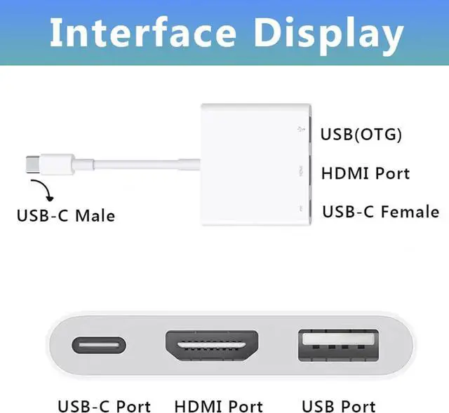 Alt view image 4 of 6 - USB-C Digital AV Adapter for iPhone 15 Multiport AV Adapter with 4K HDMI Output & USB-C Charging Port Compatible for MacBook Pro iPad Air