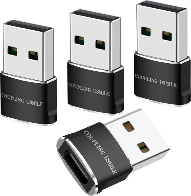 Main image of USB to USB C Adapter 4 Packs USB A to C Super Fast Charging/Transfer and OTG Function. Compatible with iPhone15 14 13 Plus Pro Max iPad Pro Air 4 Mini 6 Almost USB Devices