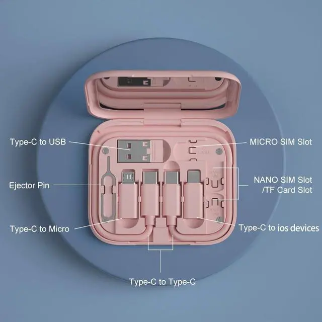 Alt view image 4 of 6 - USB-C to USB Adapter USB C Male Cable Box Contains Makeup Mirror/USB C Cable/Micro USB to USB C/USB A to USB C Cell Phone OTG Adapters for iPhone 15/16 Pro Google Pixel  Galaxy