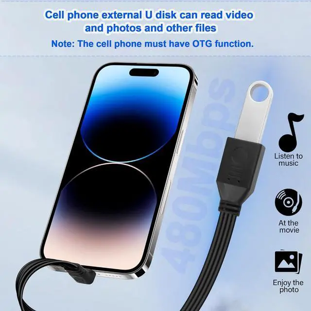 Alt view image 3 of 7 - 90 Degree Right Angle USB C2.0 Cable Type C to USB Female OTG Adapter Cable USB Type C Flat Short Cable Universal Tablet USB Flash Drive Laptop 11.8in/30CM (Up/Down Angle)