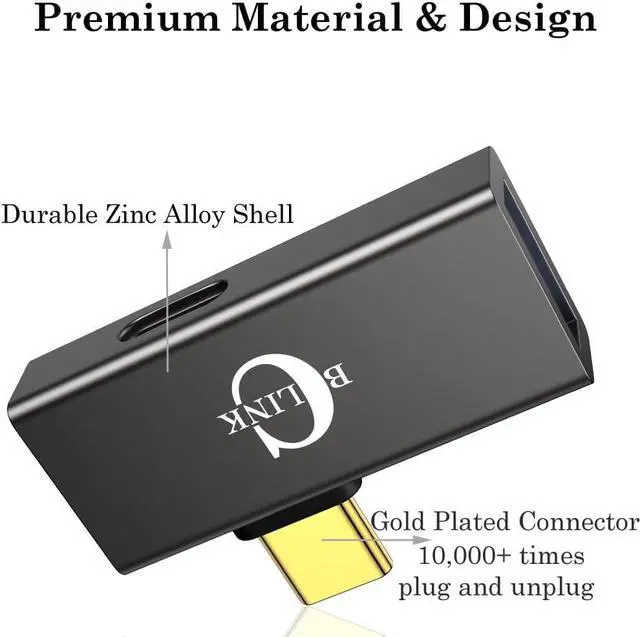 Alt view image 5 of 7 - BCLINK 2-in-1 USB C to USB 3.1 Adapter with 100W Charging Port Thunderbolt 4/3 OTG Converter for Meta Quest 2 iPhone 15 MacBook iMac iPad and More - Space Gray