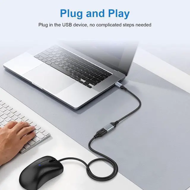 Alt view image 2 of 7 - USB C to USB 3.0 Adapter OTG Adapter for Android iPhone 16e/16/16 Pro/16 Pro Max/16 Plus/15/15 Pro/15 Pro Max/15 Plus Type C Male to USB Female OTG Cable for  Galaxy S25 MacBook Pro Camera