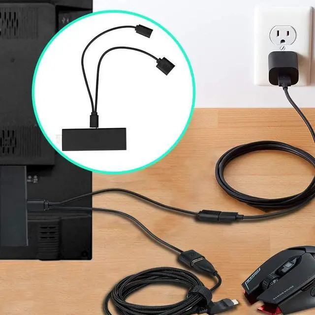 Alt view image 4 of 5 - Micro USB Host OTG Adapter Cable Micro USB to USB for Smart TV Compatible Keyboards  Keyboards and Nintendo Switch SNES NES Classic (Modern)