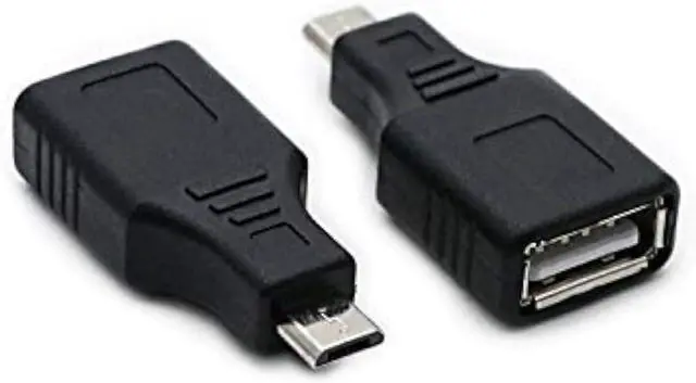 Main image of 2 Pack USB 2.0 Micro USB Male to Type A Female OTG Adapter Connector Converter Coupler