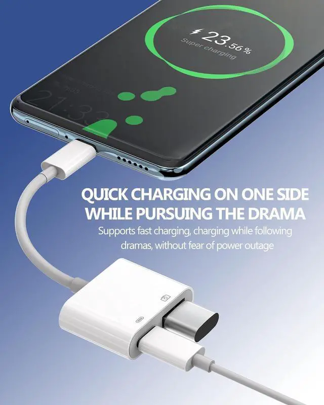 Alt view image 6 of 7 - USB-C to USB Adapter(2in1) OTG Charger Dongle Type Cable Accessories Thunderbolt Compatible for Galaxy S20 S21 S22 FE S23 Ultra Note10 S10  iPhone15 ipad 10Air4/5mini6Pro 12.9 MacBook LG