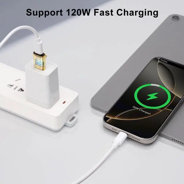 Alt view image 2 of 7 - USB to USB C Adapter OTG with 120W Fast Charging Type C Female to Type A Male Transparent Adapter for Laptop MacBook U Disk Hard Drive 2-Pack Yellow