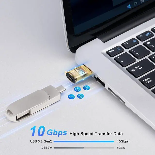 Alt view image 3 of 7 - USB to USB C Adapter OTG with 120W Fast Charging Type C Female to Type A Male Transparent Adapter for Laptop MacBook U Disk Hard Drive 2-Pack Yellow