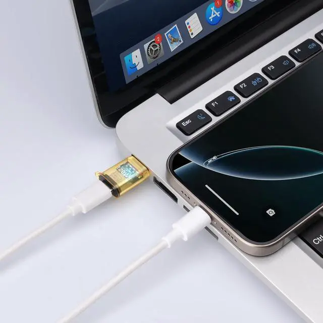 Alt view image 5 of 7 - USB to USB C Adapter OTG with 120W Fast Charging Type C Female to Type A Male Transparent Adapter for Laptop MacBook U Disk Hard Drive 2-Pack Yellow