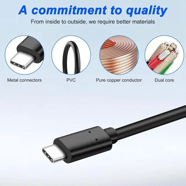 Alt view image 3 of 7 - USB C 3.0 Panel Mount Extension Cable Type-C Female Socket to Male Connector Cord with Dust Cover for Data Transfer and Charging - 1M/3.2FT