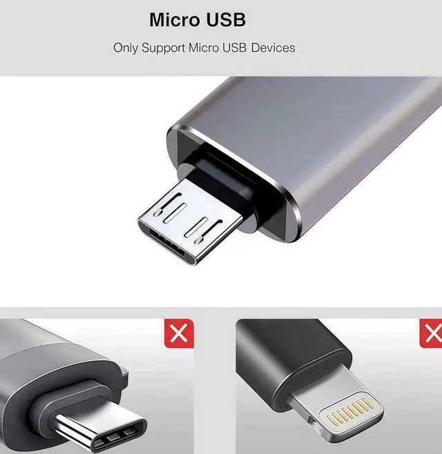 Alt view image 4 of 5 - 5 Pack Micro USB to USB OTG Adapter usba to MICR USB Micro USB 2.0 OTG Adatper for S7 LG Mouse Flash Drive Keyboard Game Controller(Silver Gray)