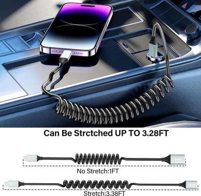 Alt view image 6 of 7 - USB C to USB Adapter OTG Converter Coiled USB Type C Male to USB 3.0 Female Cable 5Gbps High-Speed USB C to USB A OTG Cable Compatible with Smartphone Tablets USB Flash Drive3.28Ft