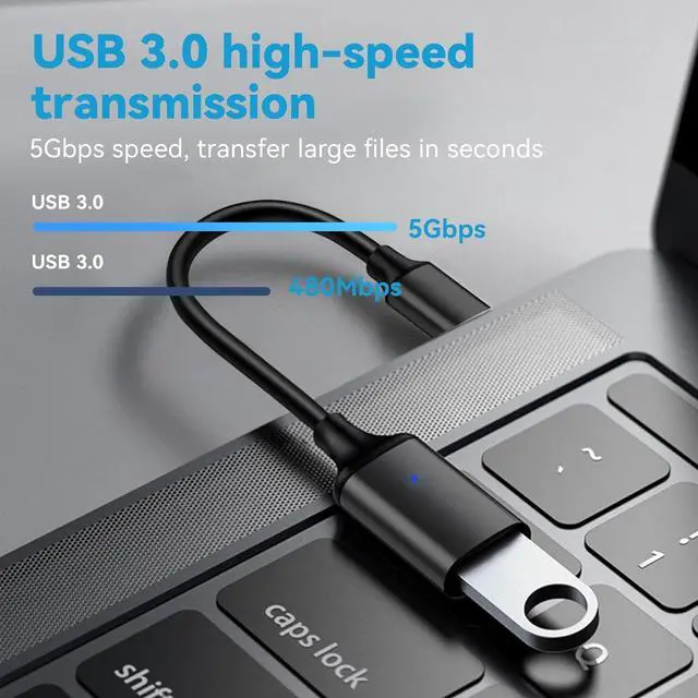Alt view image 2 of 7 - USB C to USB 3.0 Adapter 2 Pack Type C Male to USB Female OTG Cable Thunderbolt to USB Adapter Compatible for iPhone 16 15 Pro Max iPad MacBook Pro/Air 2023 2022 M1 M2 Galaxy S23 S22 Note 10