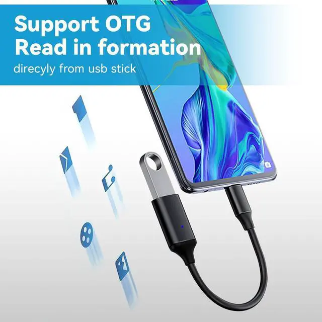 Alt view image 3 of 7 - USB C to USB 3.0 Adapter 2 Pack Type C Male to USB Female OTG Cable Thunderbolt to USB Adapter Compatible for iPhone 16 15 Pro Max iPad MacBook Pro/Air 2023 2022 M1 M2 Galaxy S23 S22 Note 10