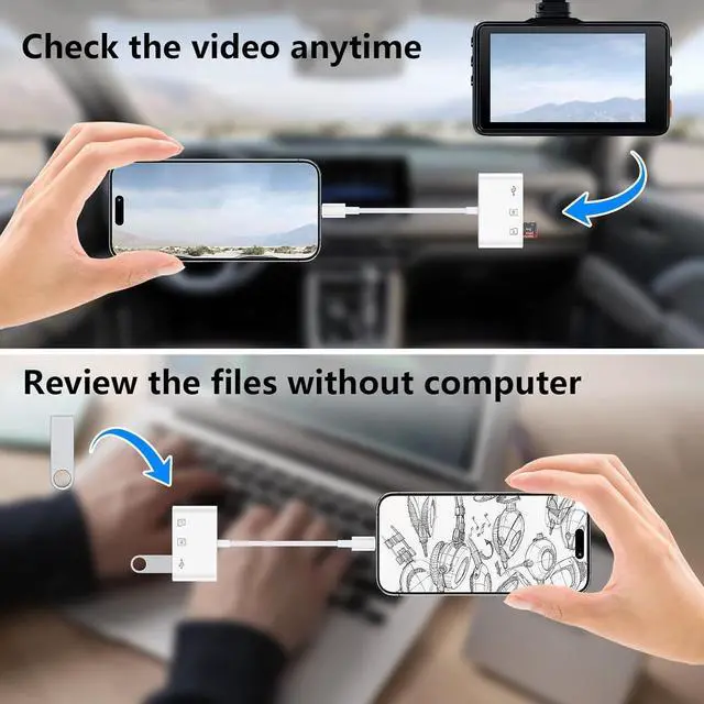Alt view image 5 of 7 - USB C SD Card Reader for iPhone 16 Pro/16Pro Max/16/16Plus 3 in 1 Type C Digital Camera Adapter Micro SD Memory Card Reader for  MacBook iPad Pro Chromebook Camera USB C Type C Devices