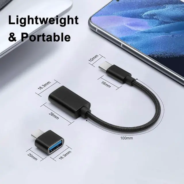 Alt view image 7 of 7 - USB C to USB 2.0 Adapter Type-C OTG Cable [2 Pack] USB Type C Male to USB Female Adapter USB-C Adapter for MacBook 2019/2018/2017 iPad  Galaxy and More