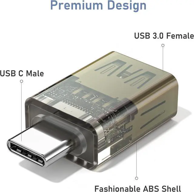 Alt view image 2 of 7 - USB C to USB 3.0 Adapter 3Pack USBC Male to USBA Female Adapter Type C Thunderbolt 5 4 3 OTG Converter for  MacBook Pro Air iPad 11 Mac iPhone 17 16 16e 15 Max  S25 S24 Laptop