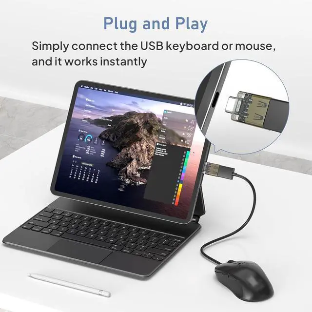 Alt view image 5 of 7 - USB C to USB 3.0 Adapter 3Pack USBC Male to USBA Female Adapter Type C Thunderbolt 5 4 3 OTG Converter for  MacBook Pro Air iPad 11 Mac iPhone 17 16 16e 15 Max  S25 S24 Laptop