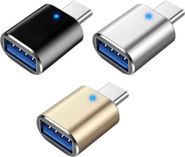 Main image of 3 Pack USB C to USB 3.0 OTG Adapter USB C Male to USB 3.0 Female Converter Adapter for MacBook Pro/Air iPad iMac Keyboard Mouse Printer Hard Disk Hub and Other Type C Devices (3 Colors)
