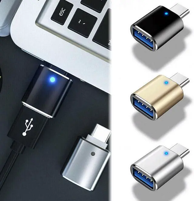 Alt view image 2 of 7 - 3 Pack USB C to USB 3.0 OTG Adapter USB C Male to USB 3.0 Female Converter Adapter for MacBook Pro/Air iPad iMac Keyboard Mouse Printer Hard Disk Hub and Other Type C Devices (3 Colors)