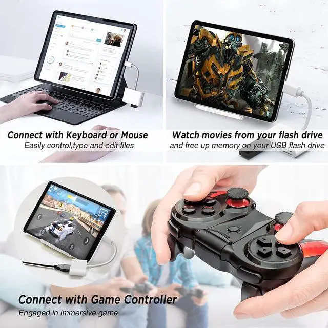 Alt view image 5 of 7 - Lightning to USB Adapter with SD TF Card Reader  MFi Certified USB 3.0 OTG & SD & TF Card Reader for iPhone 14/13/12/11/XS/XR/X/SE/8/7/iPad Plug and Play
