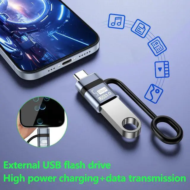 Alt view image 4 of 6 - USB C to USB Adapter 2-Piece Set USB C to U 3.0 OTG Adapter Thunderbolt 4/3 to USB 3.0 Compatible with Phone 16 Pro Max MacBook Pro Air 2023 Pad Mini iMac Surface etc